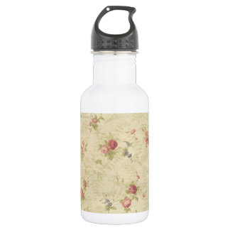 Vintage Rose alte gequälte Stoffmuster Edelstahlflasche