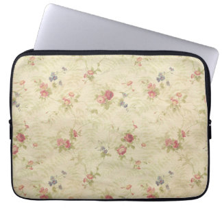 Vintage Rose alte gequälte Stoffmuster Laptopschutzhülle