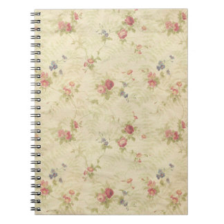Vintage Rose alte gequälte Stoffmuster Notizblock