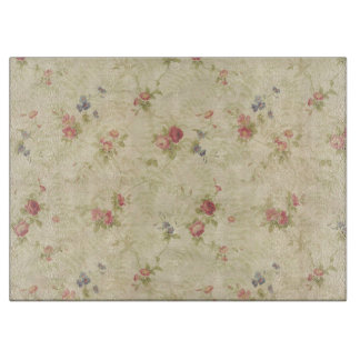 Vintage Rose alte gequälte Stoffmuster Schneidebrett