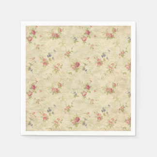 Vintage Rose alte gequälte Stoffmuster Serviette