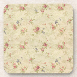 Vintage Rose alte gequälte Stoffmuster Untersetzer