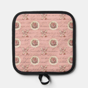 Vintage Rose Antike Briefe Topflappen