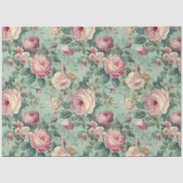 Vintage Rose Aqua Decoupage Seidenpapier