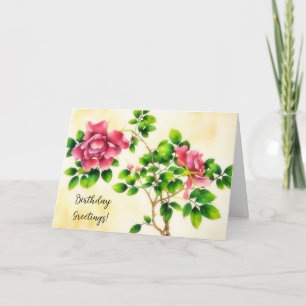 Vintage Rose Art Blume Geburtstagskarte Karte