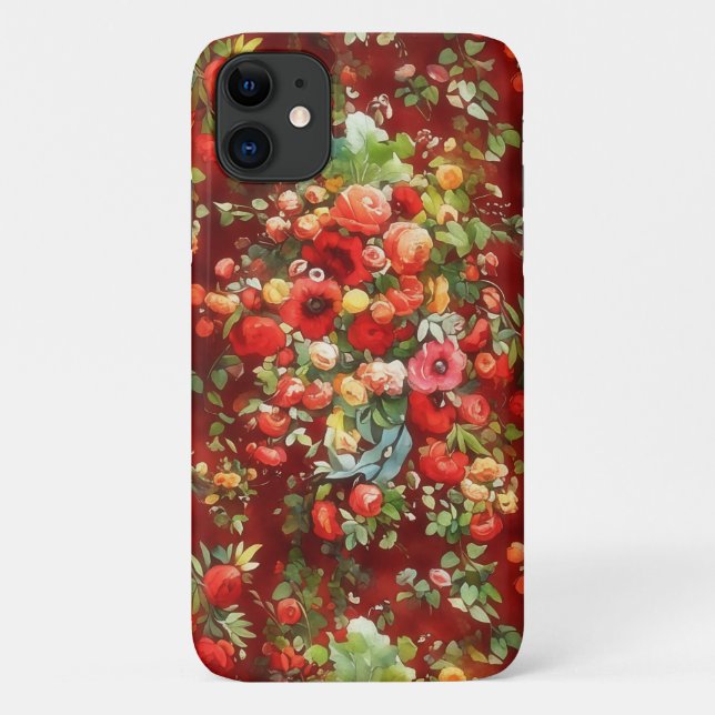 Vintage Rose Art Phone Case (Rückseite)