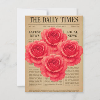Vintage Rose auf antikem Papier Postkarte