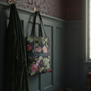 Vintage Rose auf dunkelblauen Velvet-Designnamen