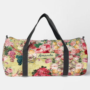 Vintage Rose aus Shabby Chic und Vasengelb Duffle Bag