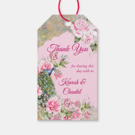 Vintage Rose aus Viktorianischem Rosa Pfau Geschenkanhänger