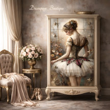 Vintage Rose Ballerina Art Decoupage