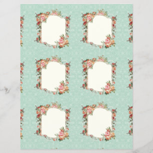 Vintage Rose Barock Elegantes Geschenk Tags Bridal Flyer