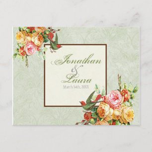Vintage Rose bei Vögeln UAWG Response Card RSVP Karte