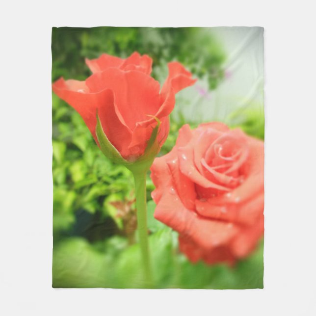 Vintage Rose Blume #2 Fleecedecke (Vorderseite)