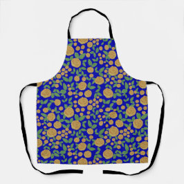 Vintage Rose Blumengelb Blau Schürze