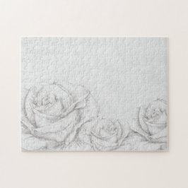 Vintage Rose Blumengrau dekorativ Puzzle