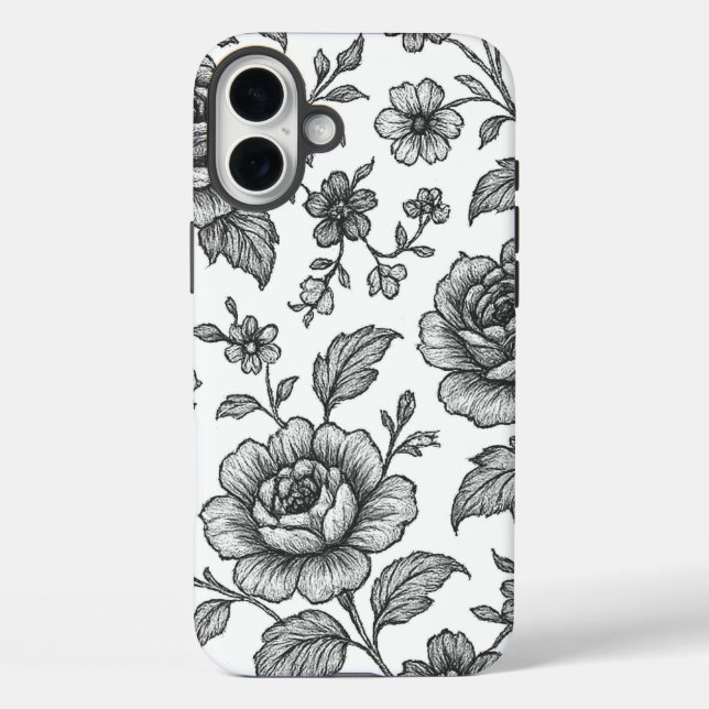 Vintage Rose Blumenmuster Case-Mate iPhone Hülle (Rückseite)