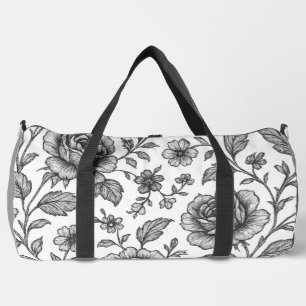 Vintage Rose Blumenmuster Duffle Bag