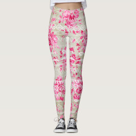 Vintage Rose Blumenmuster Leggings