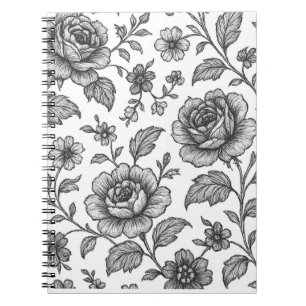 Vintage Rose Blumenmuster Notizblock