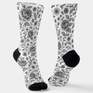 Vintage Rose Blumenmuster Socken