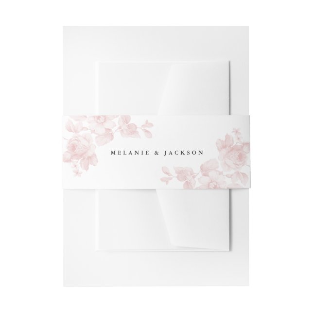 Vintage Rose Blumenrot Rosa Hochzeit Einladungsbanderole (Vorderseite Beispiel)