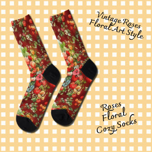 Vintage Rose Blumenstöne Socken