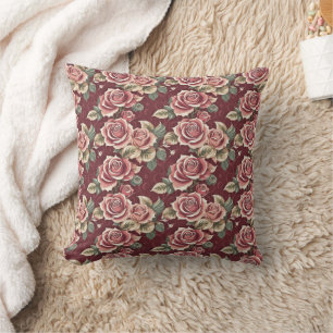 Vintage Rose Blumenwirbel Kissen
