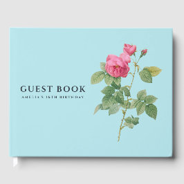 Vintage Rose Botanisches Pastell Foto Gästebuch