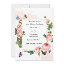 Vintage Rose Brautdusche Einladung