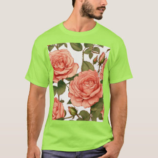Vintage Rose & Bud T - Shirt - Elegante Kunst, Dic