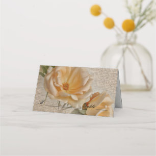 Vintage Rose & Burlap - Hochzeiten Platzkarten