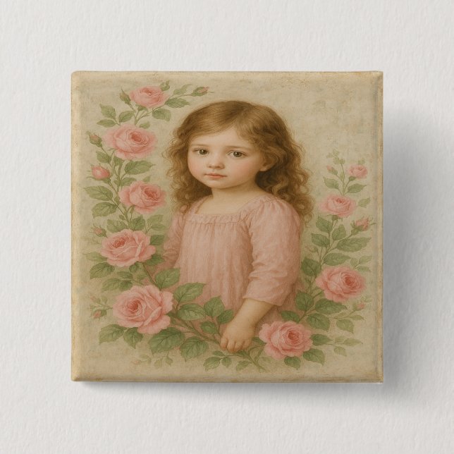 Vintage Rose Button (Vorderseite)