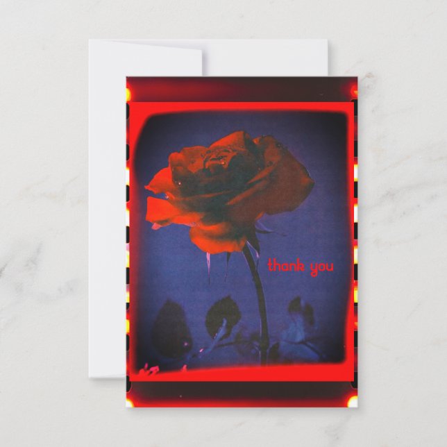 Vintage Rose Danke Karte (Vorderseite)
