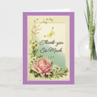 Vintage Rose Dankeschön Karte