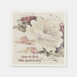 Vintage Rose des 50. Jahrestags Serviette