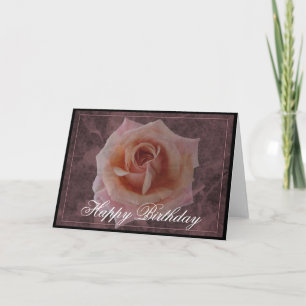 Vintage Rose Design Happy Birthday Card Karte