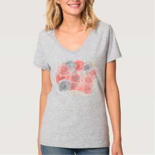 Vintage Rose Design T Shirt für Frauen