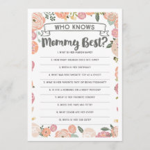 Vintage Rose, die Mama Best Baby Shower Game kennt