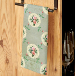 Vintage Rose Doilien verblasst rauschige grüne Dam Geschirrtuch