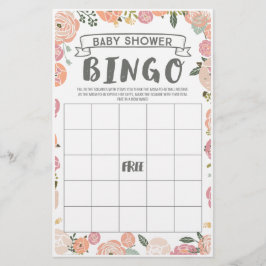 Vintage Rose Doppelseitige Babyduschspiele Flyer