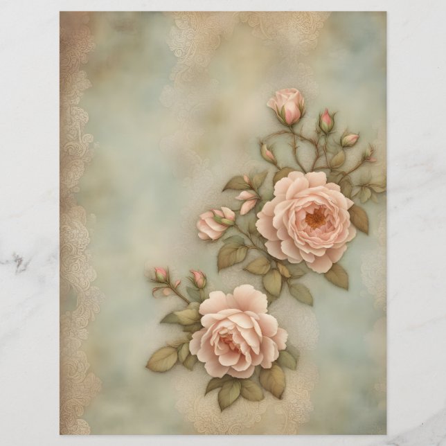 Vintage Rose doppelseitiges Scrapbook (Vorderseite)