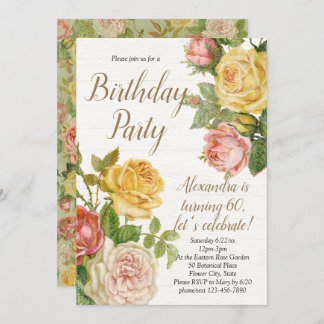 Vintage Rose Einladung