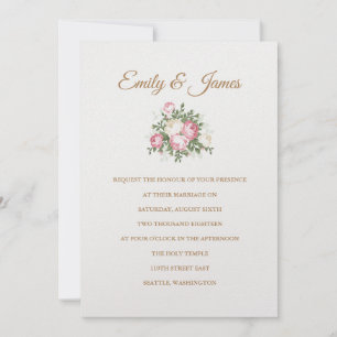 Vintage Rose Einladung zur Hochzeit