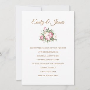 Vintage Rose Einladung zur Hochzeit