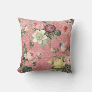 Vintage Rose Elegantes französisches Collage Kissen
