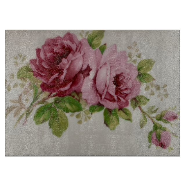 Vintage Rose Eleganz  Schneidebrett (Vorderseite)