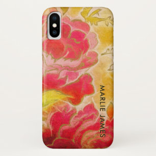 Vintage Rose Feminine Wasserfarbe mit Name Case-Mate iPhone Hülle