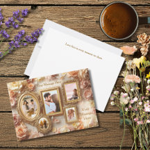 Vintage Rose Frames with Soft Gold Floral Glow