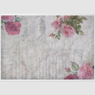 Vintage Rose/Französisch-Script Ephemera Seidenpapier